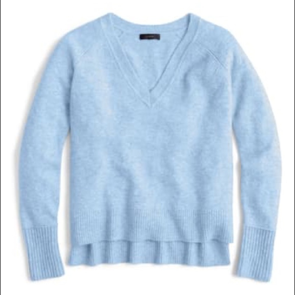 J. Crew Supersoft Yarn V-Neck Sweater - Light Blue
